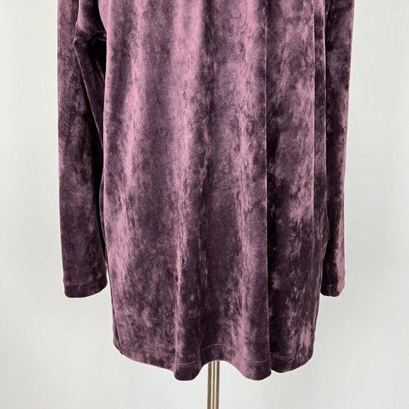 J Jill Pure Jill Womens Crushed Velour Cowl Neck Tunic Top Purple size Medium - Picture 3 of 10